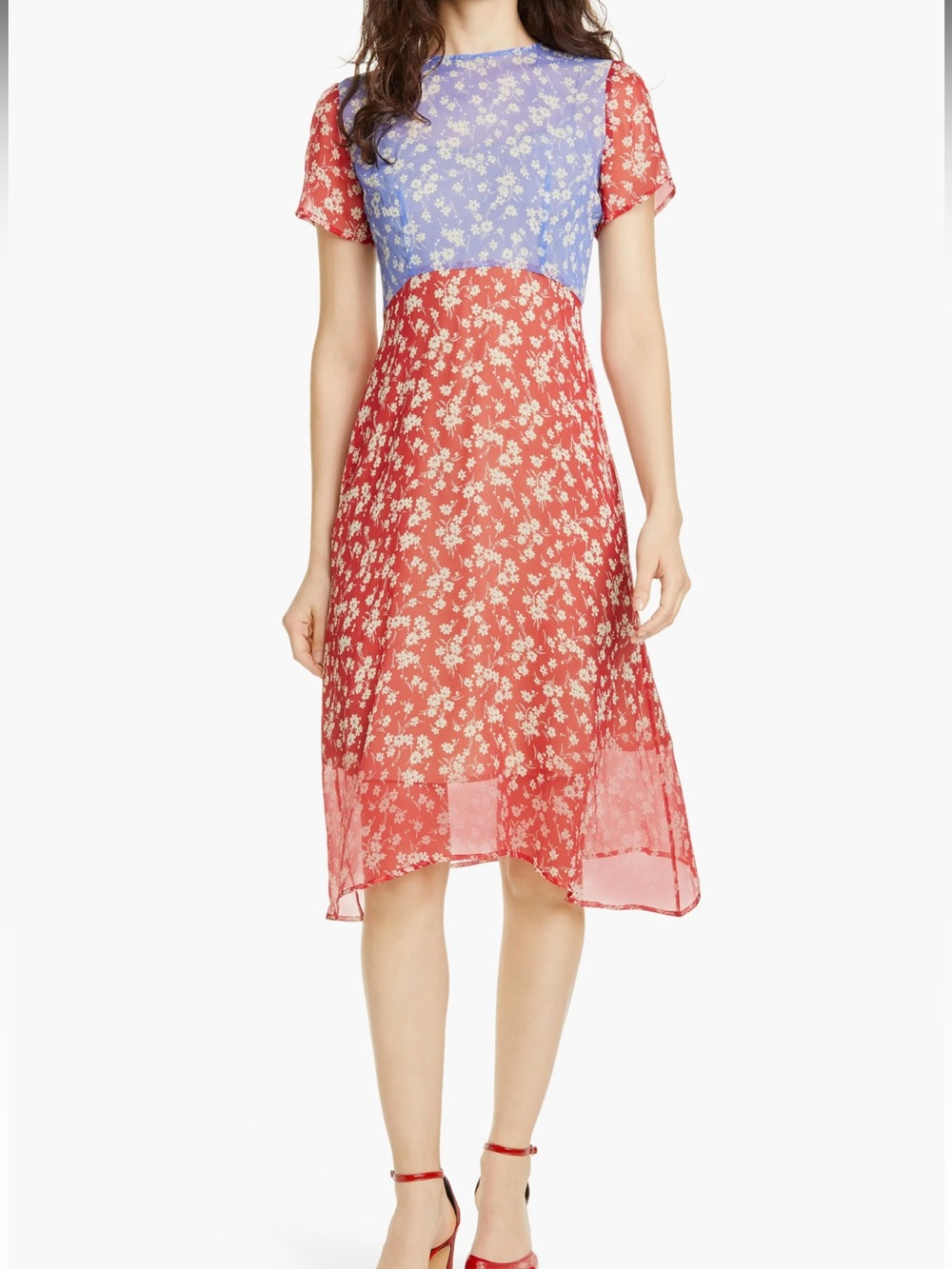 HVN Silk Lindy Floral Dress